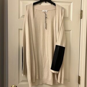 NWT Cardigan with Leather Patched Sleeves